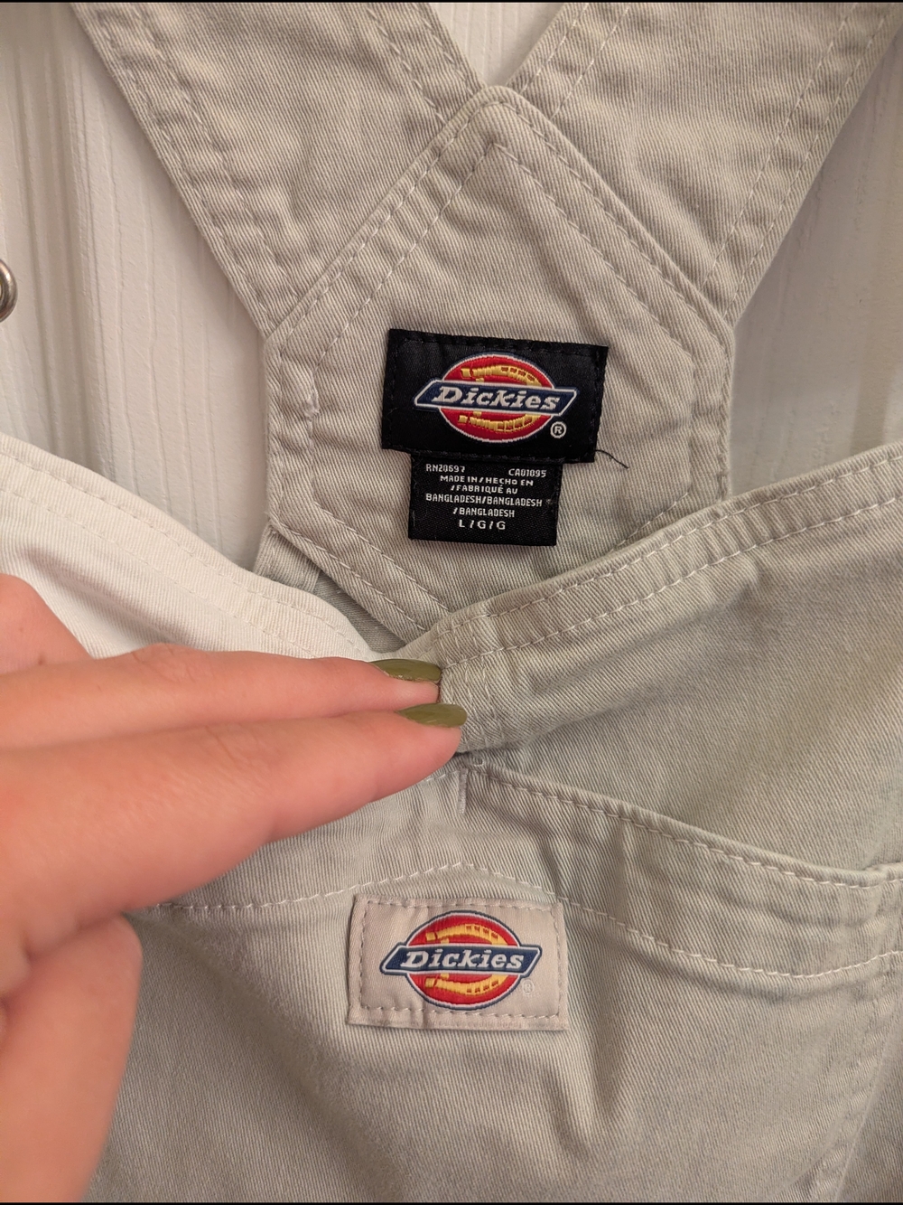 Dickies White Cotton Pinafore Overall Dress - Picture 3 of 4